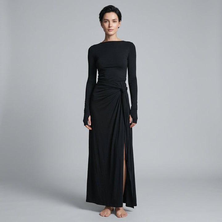Lindsey Knotted Draped Maxi Dress