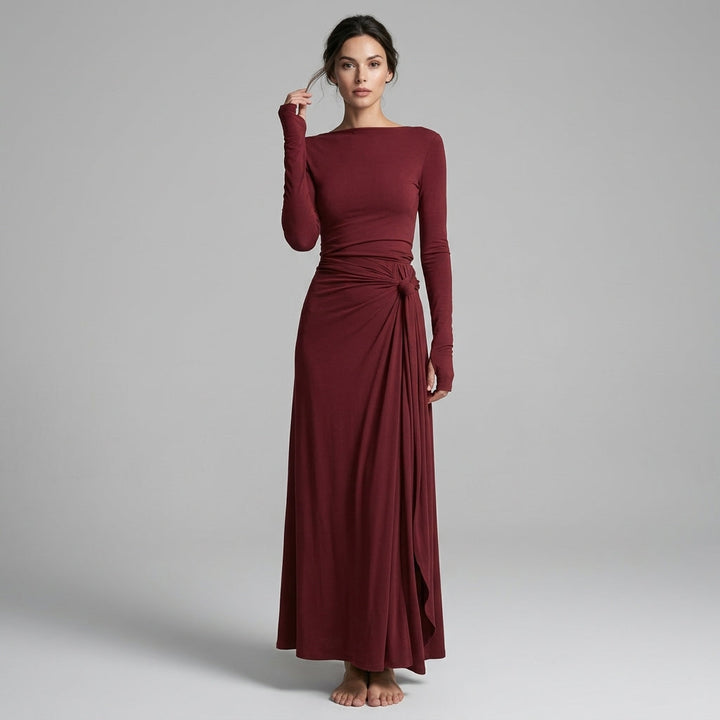 Lindsey Knotted Draped Maxi Dress
