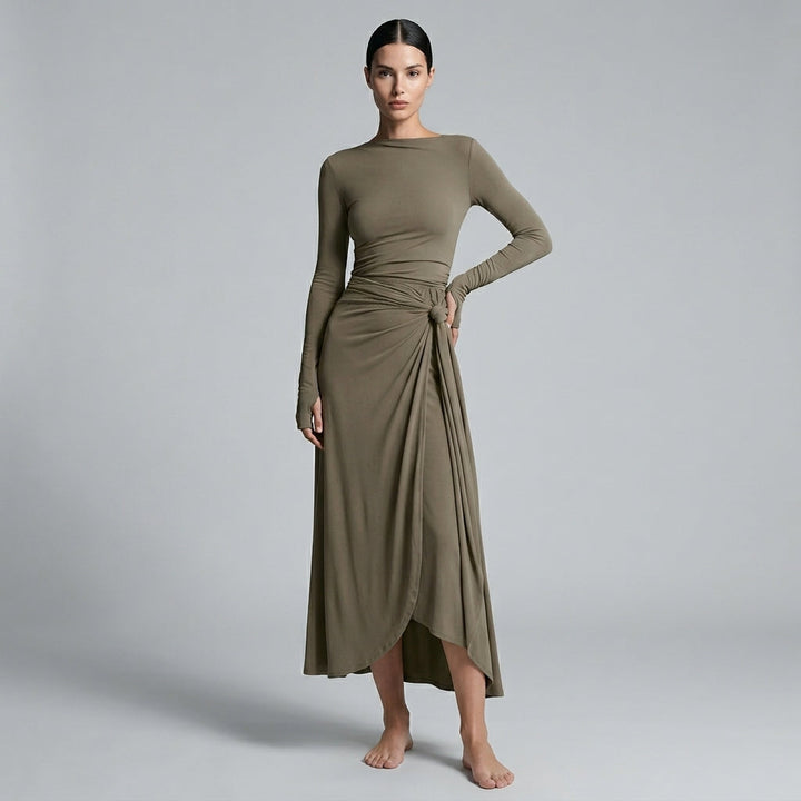 Lindsey Knotted Draped Maxi Dress