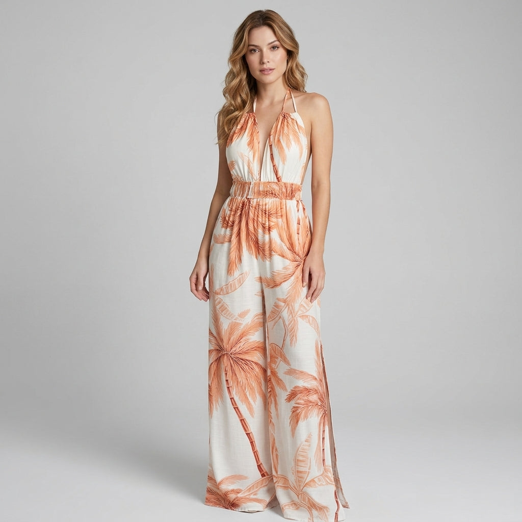 Brooklyn Halter Slit Maxi Dress