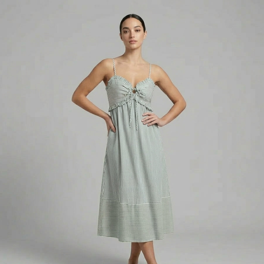 Hailey Tie-Front Midi Dress