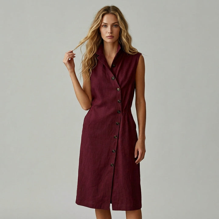 Taylor Asymmetric Button Maxi Dress
