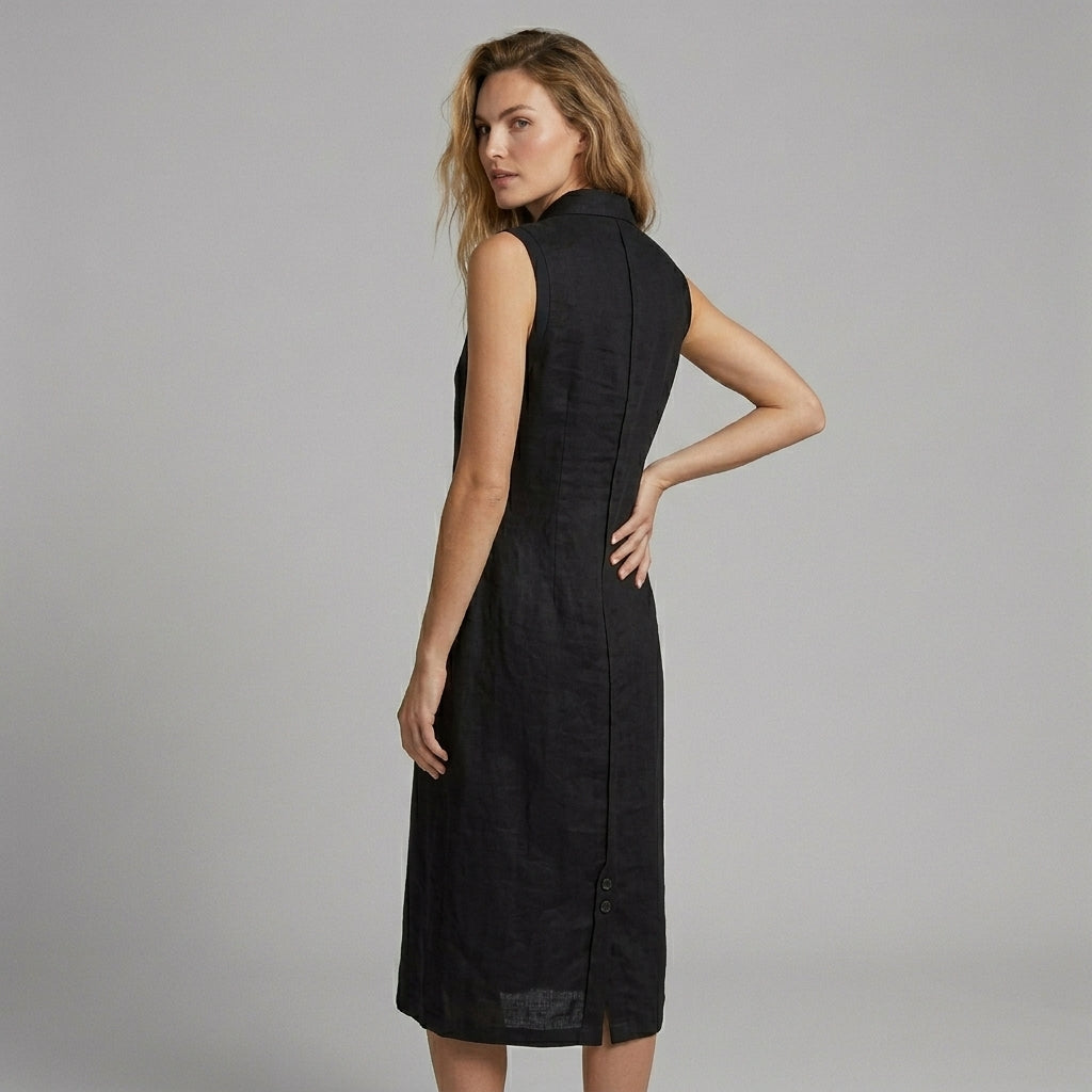 Taylor Asymmetric Button Maxi Dress