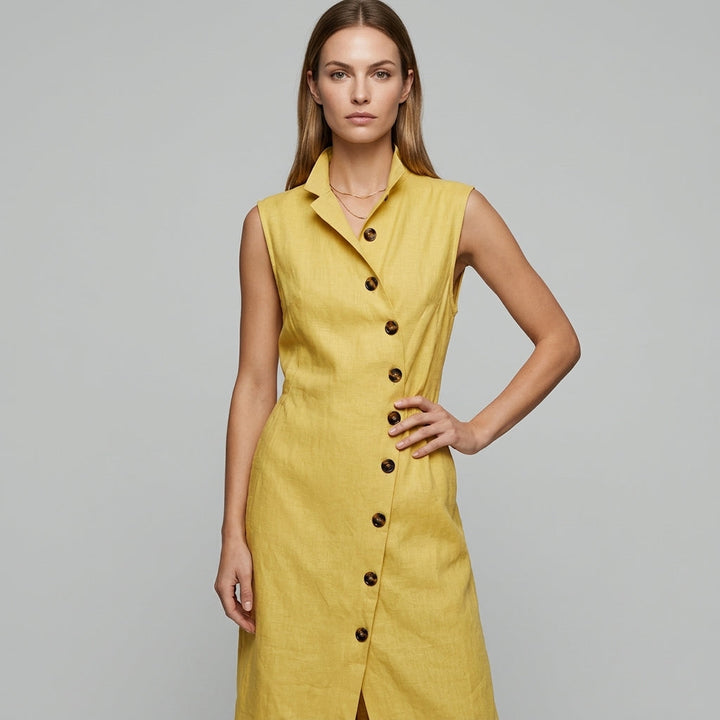 Taylor Asymmetric Button Maxi Dress