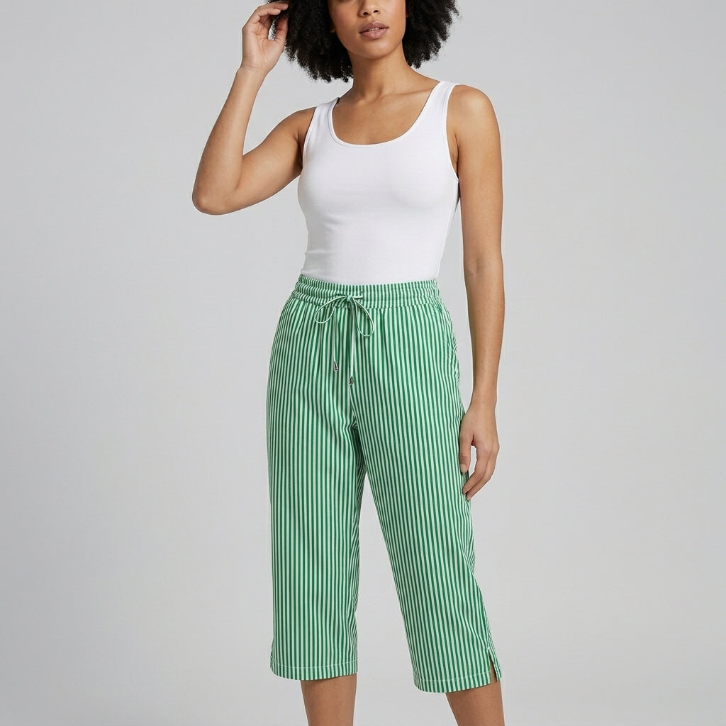 Grace Striped Wide-Leg Pants