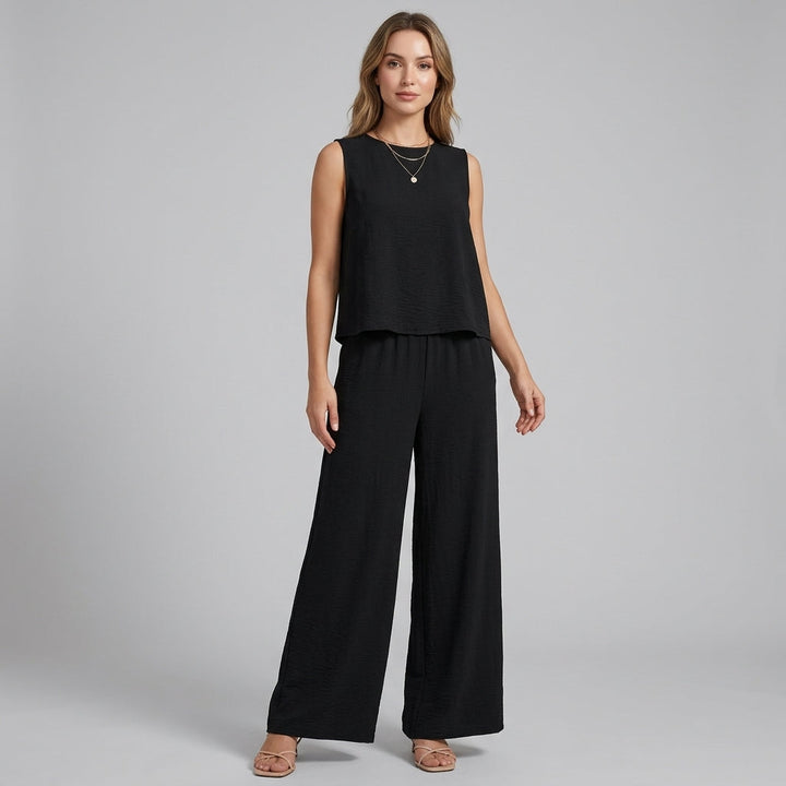 Dana Sleeveless Wide-Leg Two-Piece Set