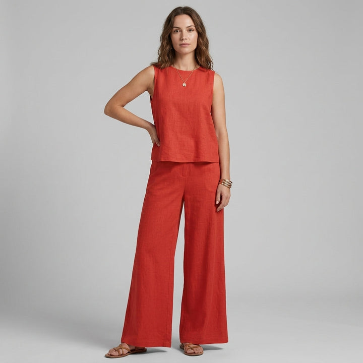 Dana Sleeveless Wide-Leg Two-Piece Set
