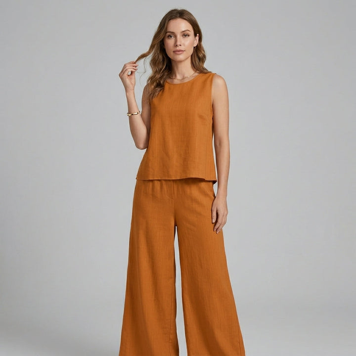 Dana Sleeveless Wide-Leg Two-Piece Set