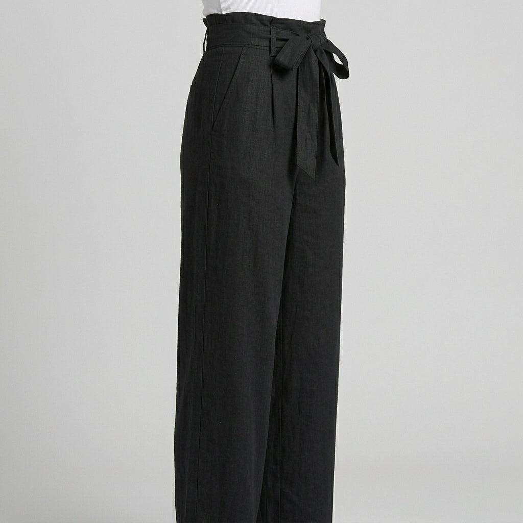 Sawyer Paperbag Wide-Leg Pants
