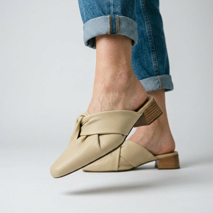 Stephanie Leather Twist Mule