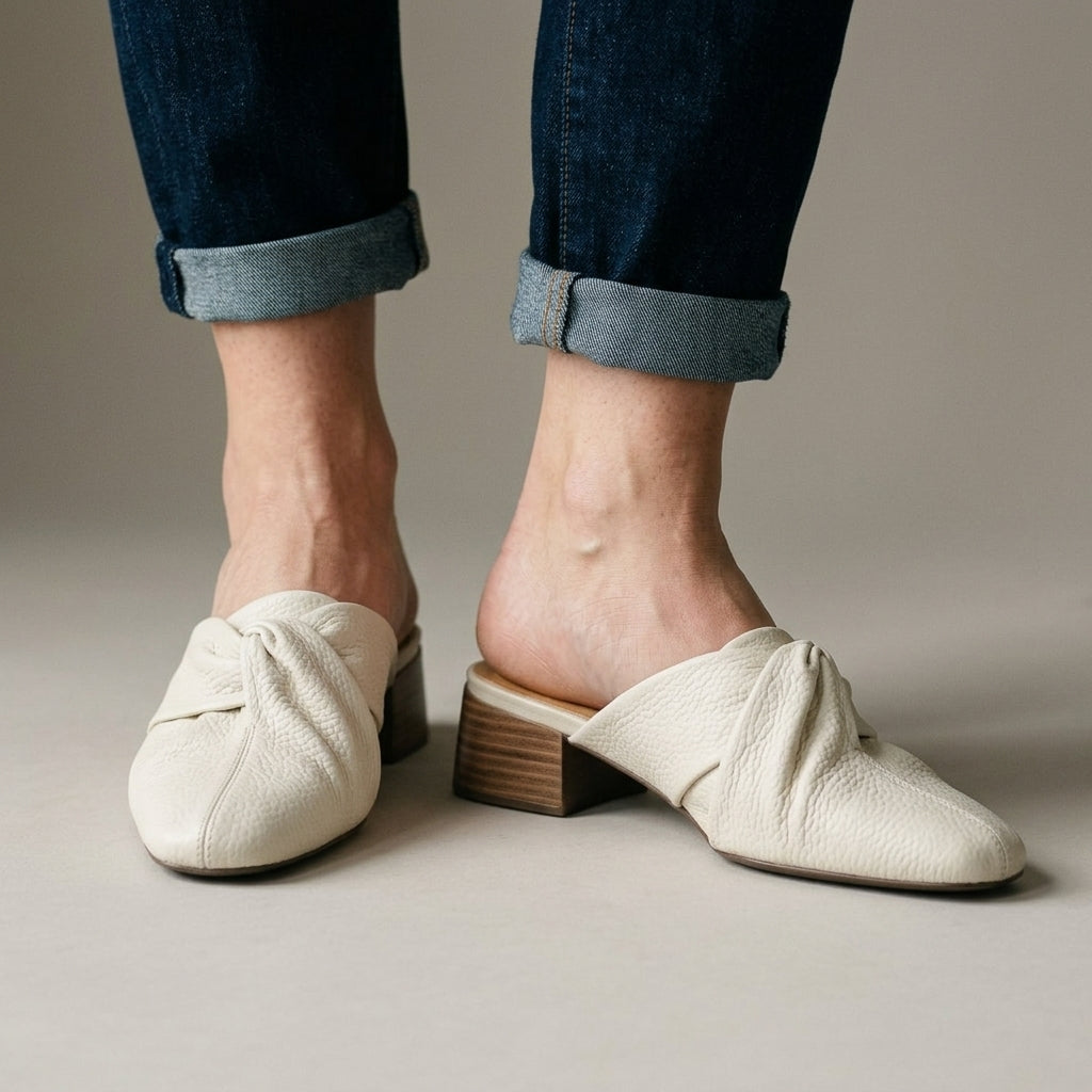 Stephanie Leather Twist Mule
