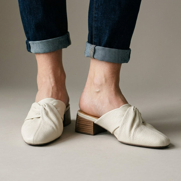 Stephanie Leather Twist Mule