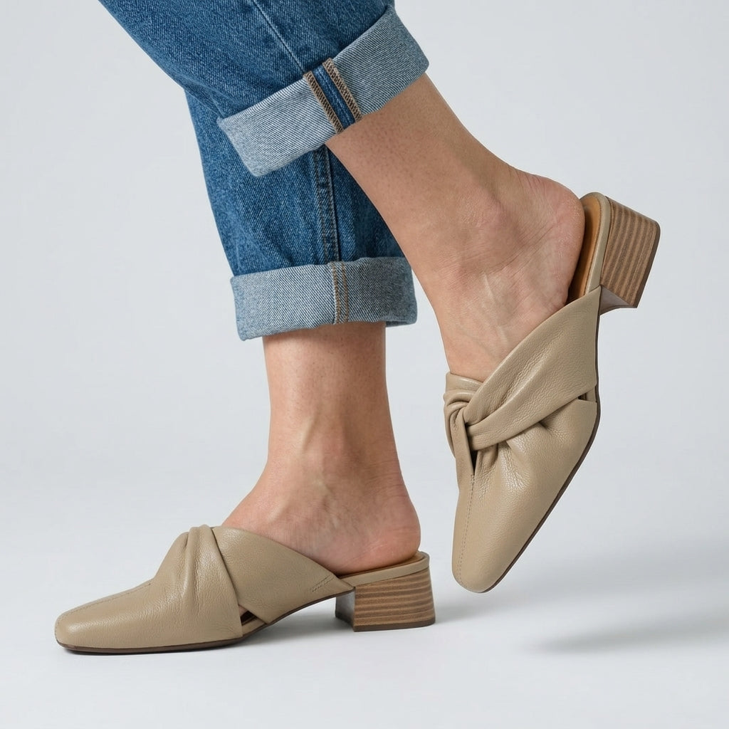Stephanie Leather Twist Mule
