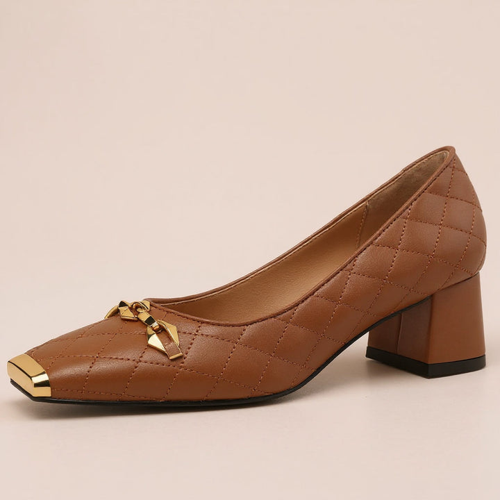 Amber Block Heel Pump