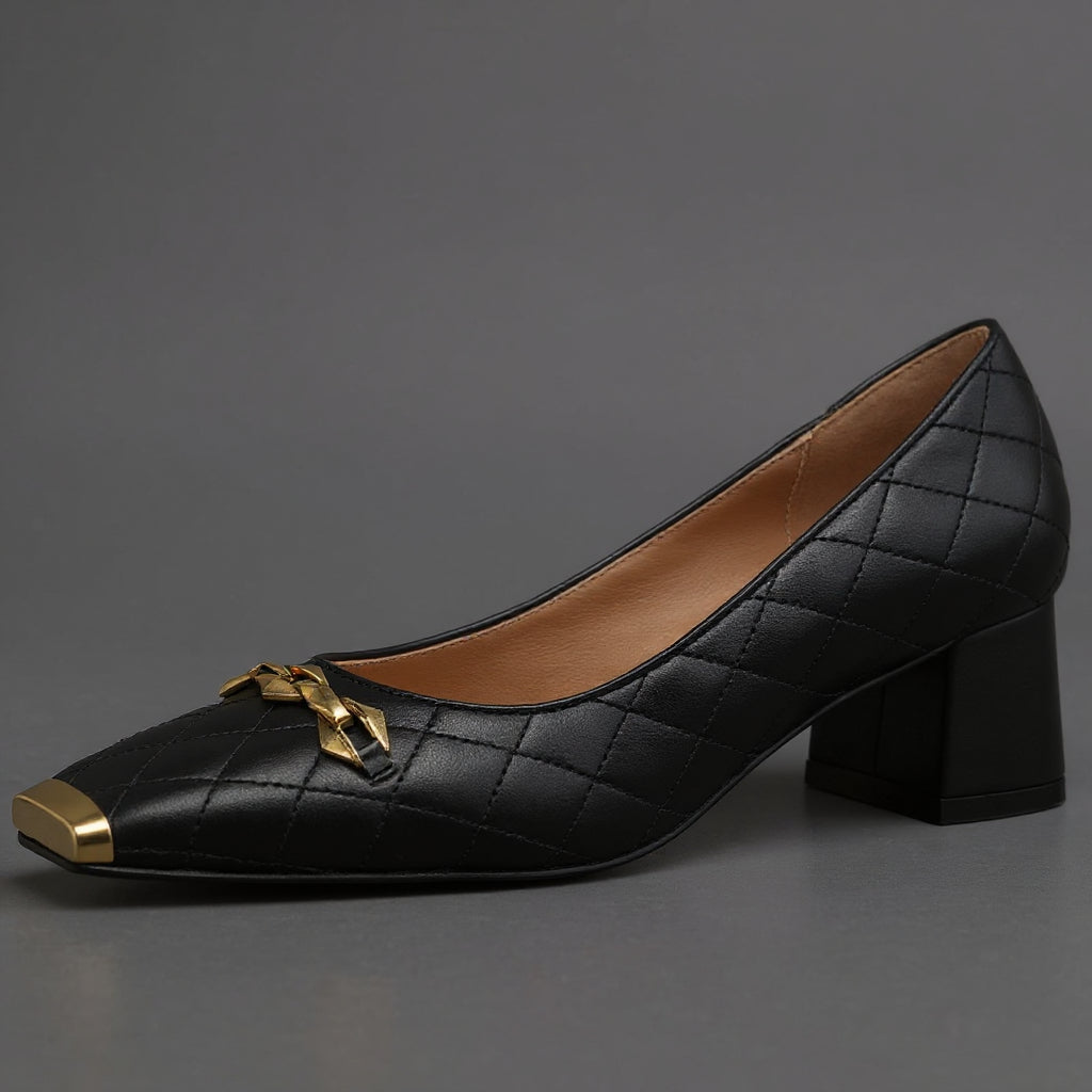 Amber Block Heel Pump