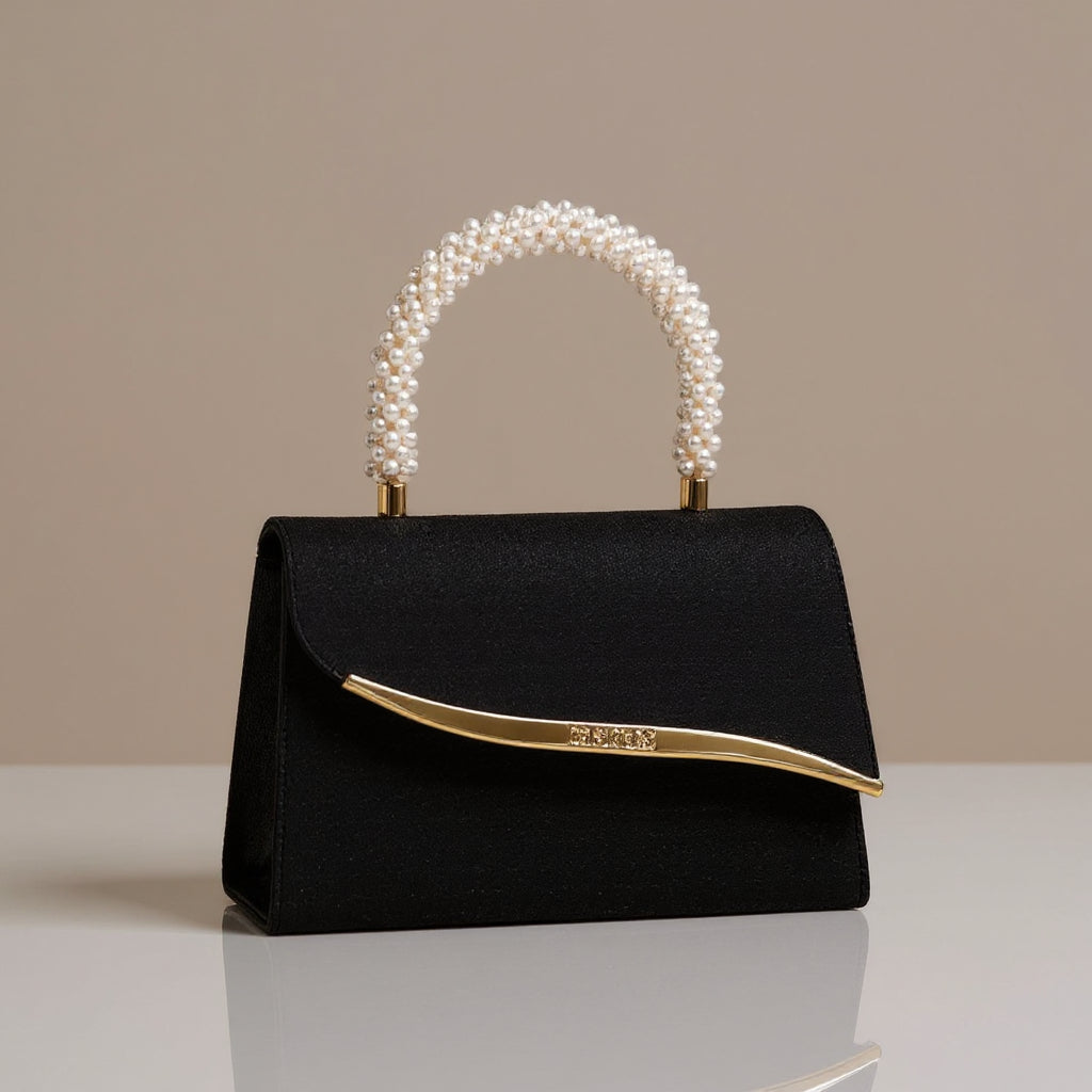 Sterling Sequin Pearl Clutch