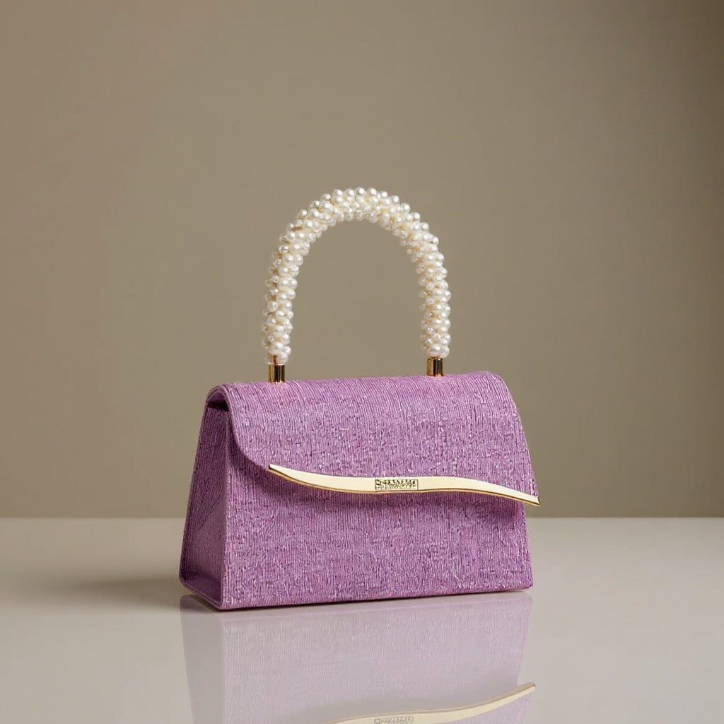 Sterling Sequin Pearl Clutch