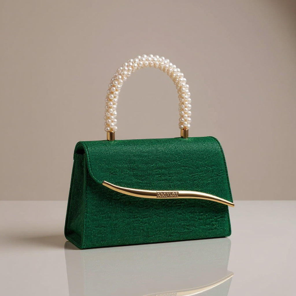 Sterling Sequin Pearl Clutch