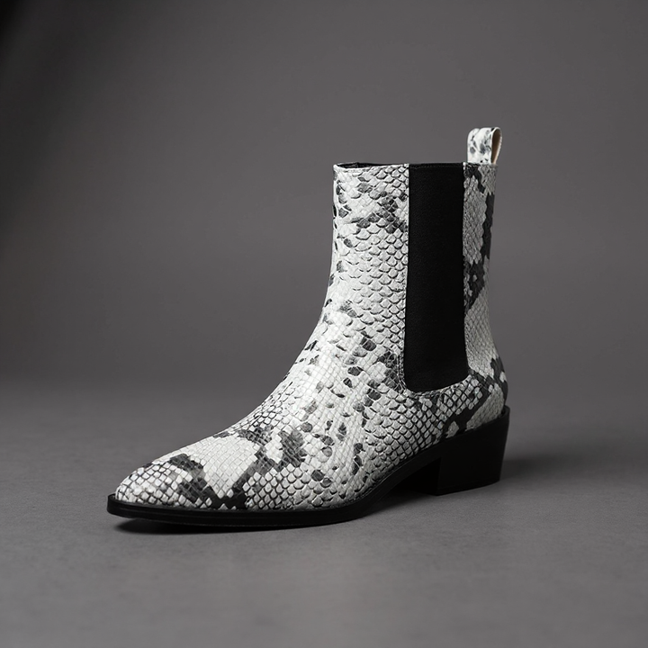 Shelby Snakeskin Leather Bootie