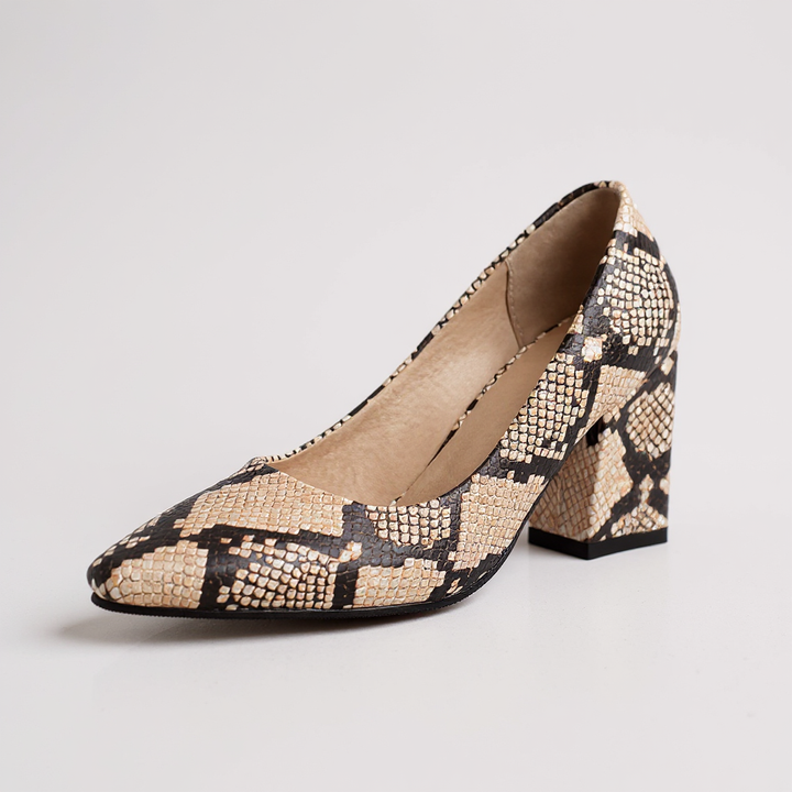Courtney Snake-Embossed Pumps