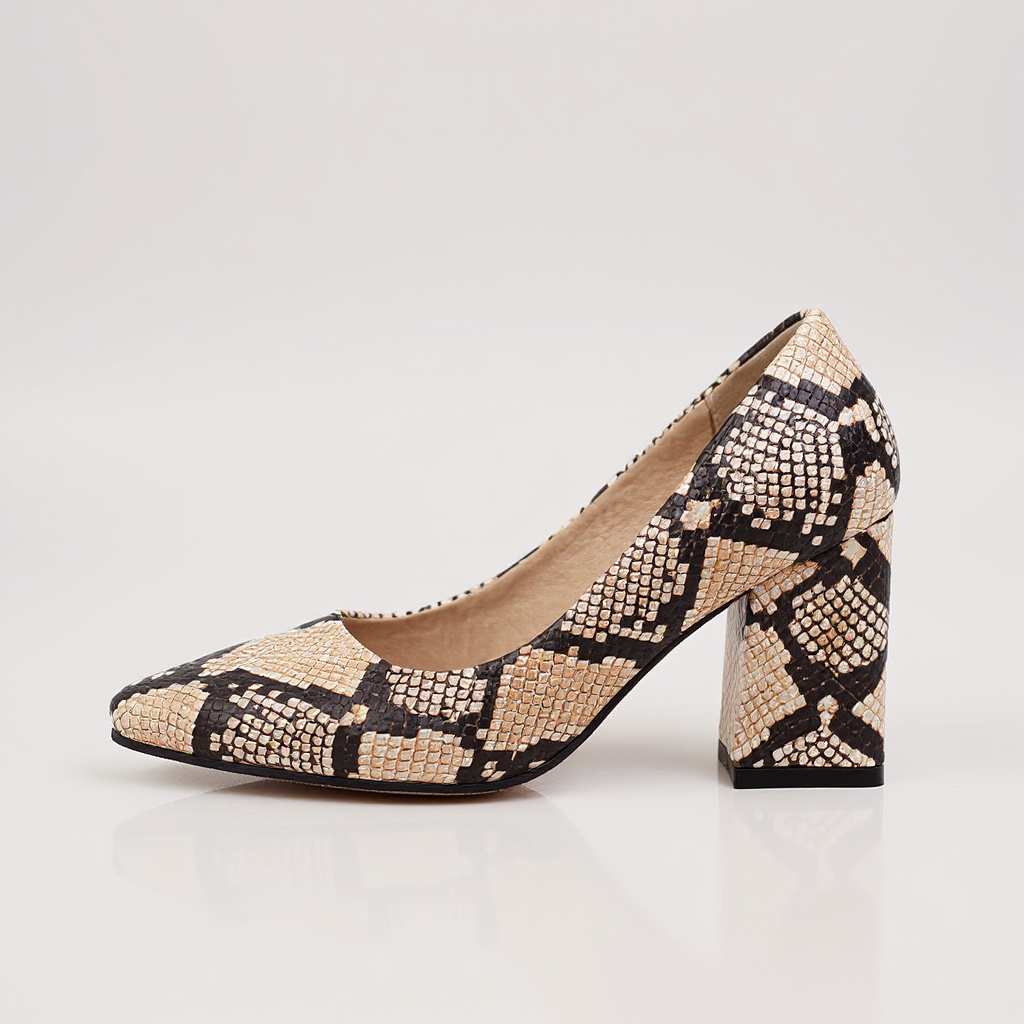 Courtney Snake-Embossed Pumps