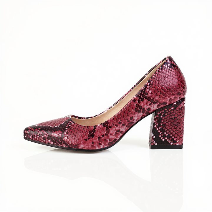 Courtney Snake-Embossed Pumps
