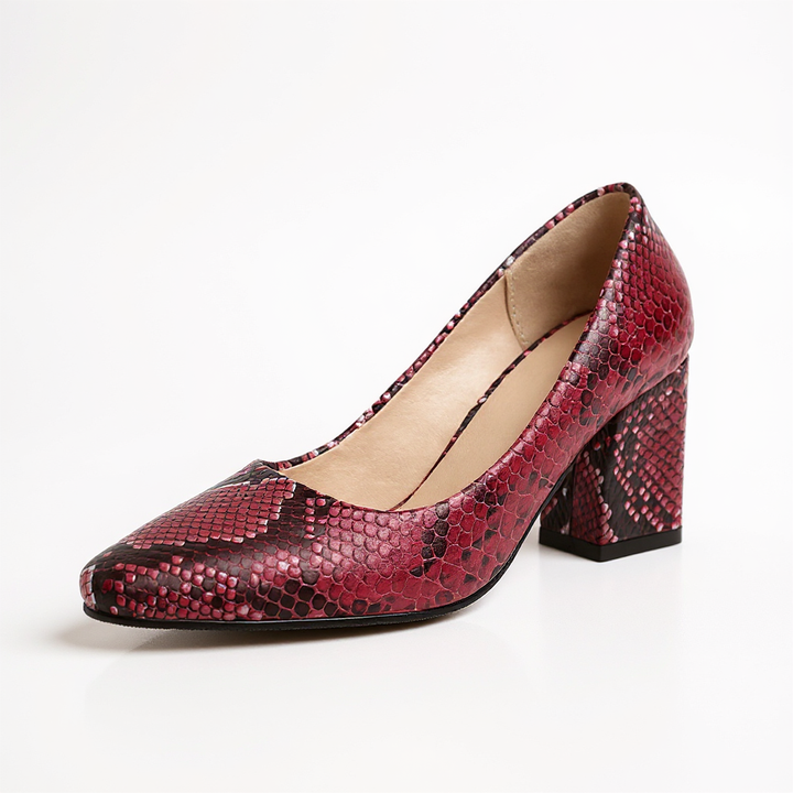 Courtney Snake-Embossed Pumps