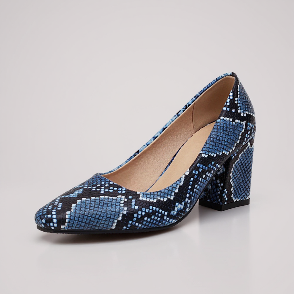 Courtney Snake-Embossed Pumps