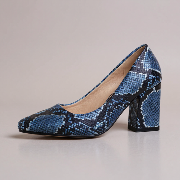 Courtney Snake-Embossed Pumps