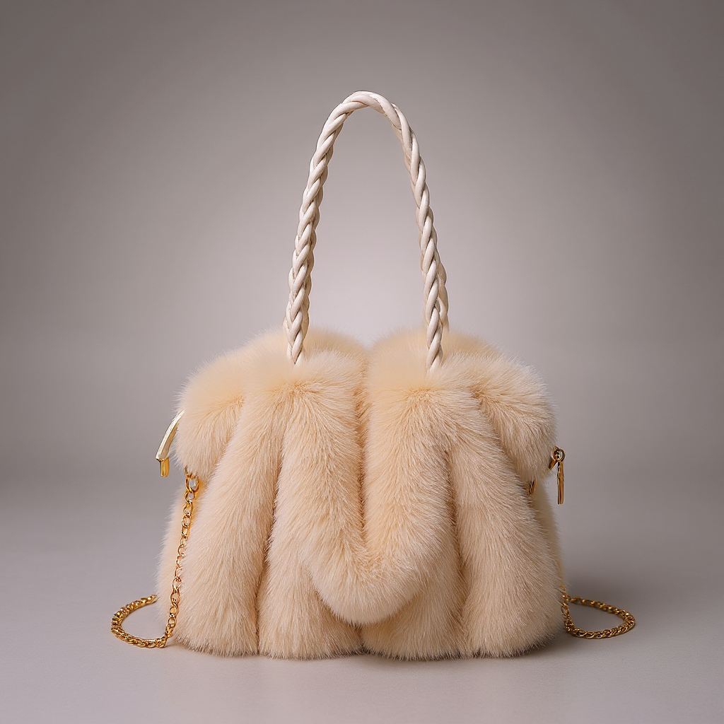 Amber Faux Mink Fur Tote