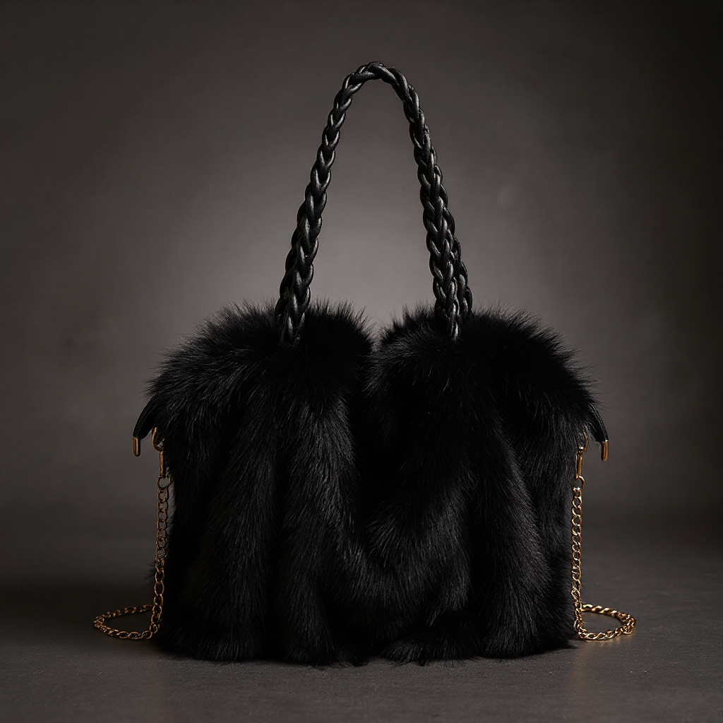 Amber Faux Mink Fur Tote