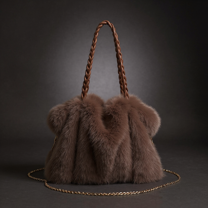 Amber Faux Mink Fur Tote