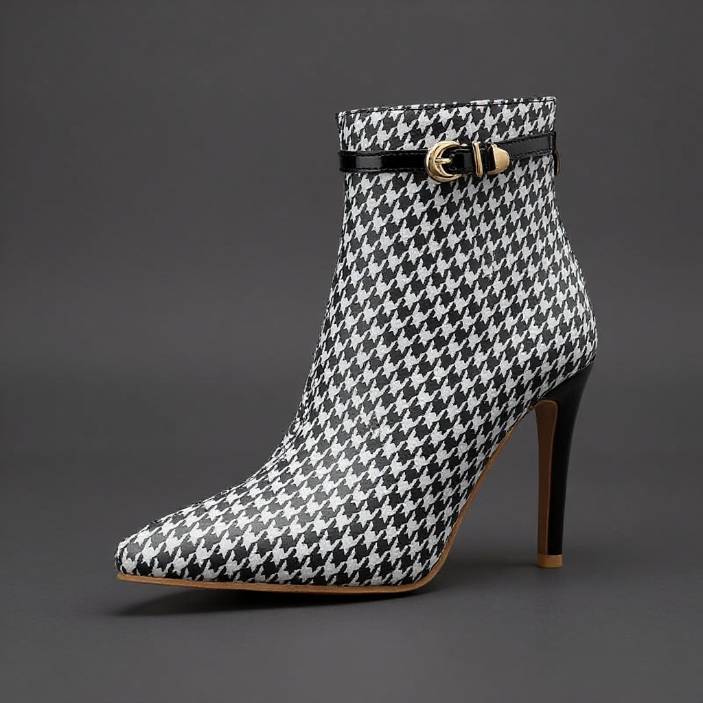 Ashley Houndstooth Ankle Boot