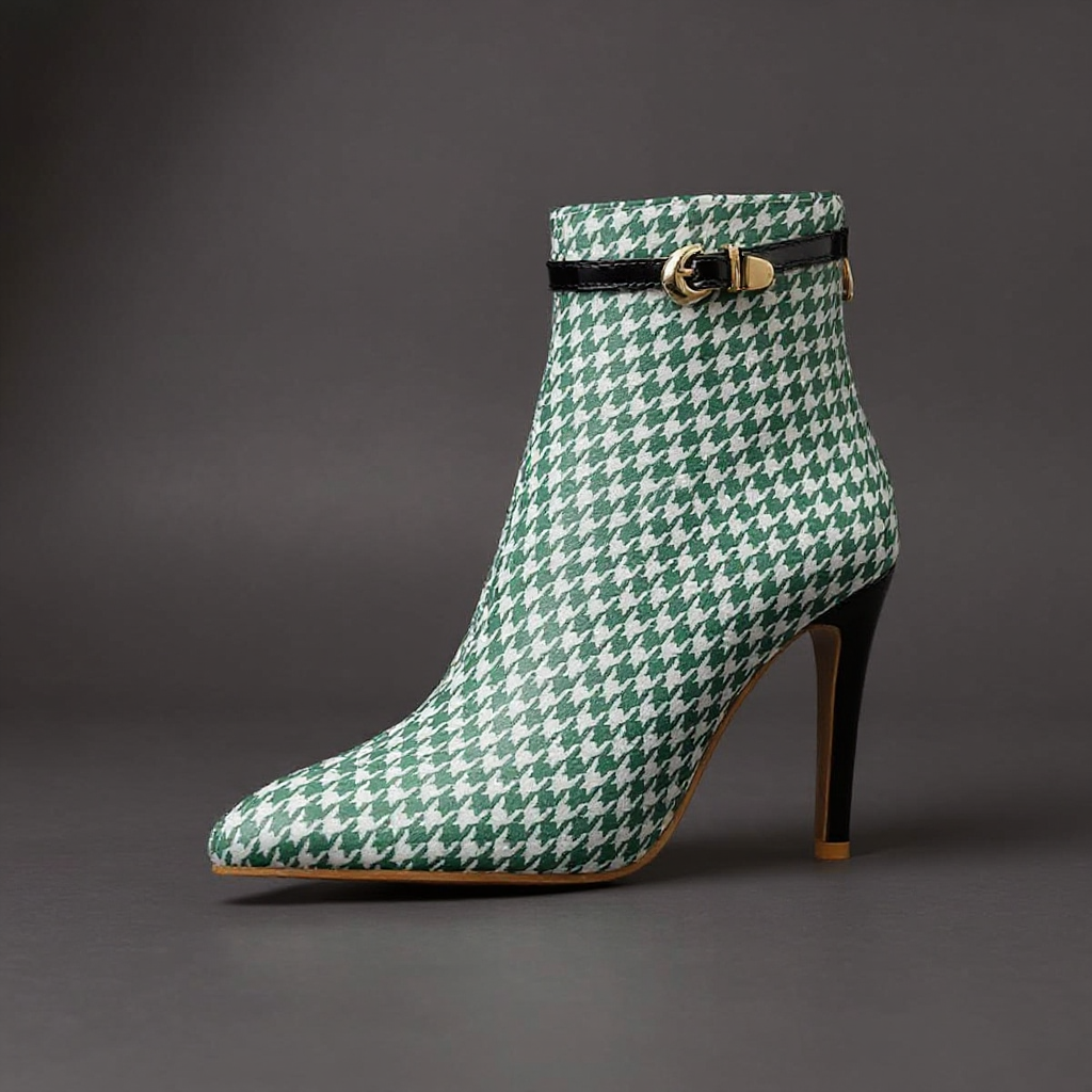 Ashley Houndstooth Ankle Boot