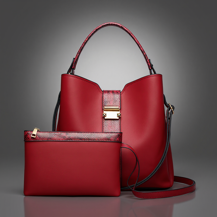 Paige Snake-Embossed Shoulder Bag