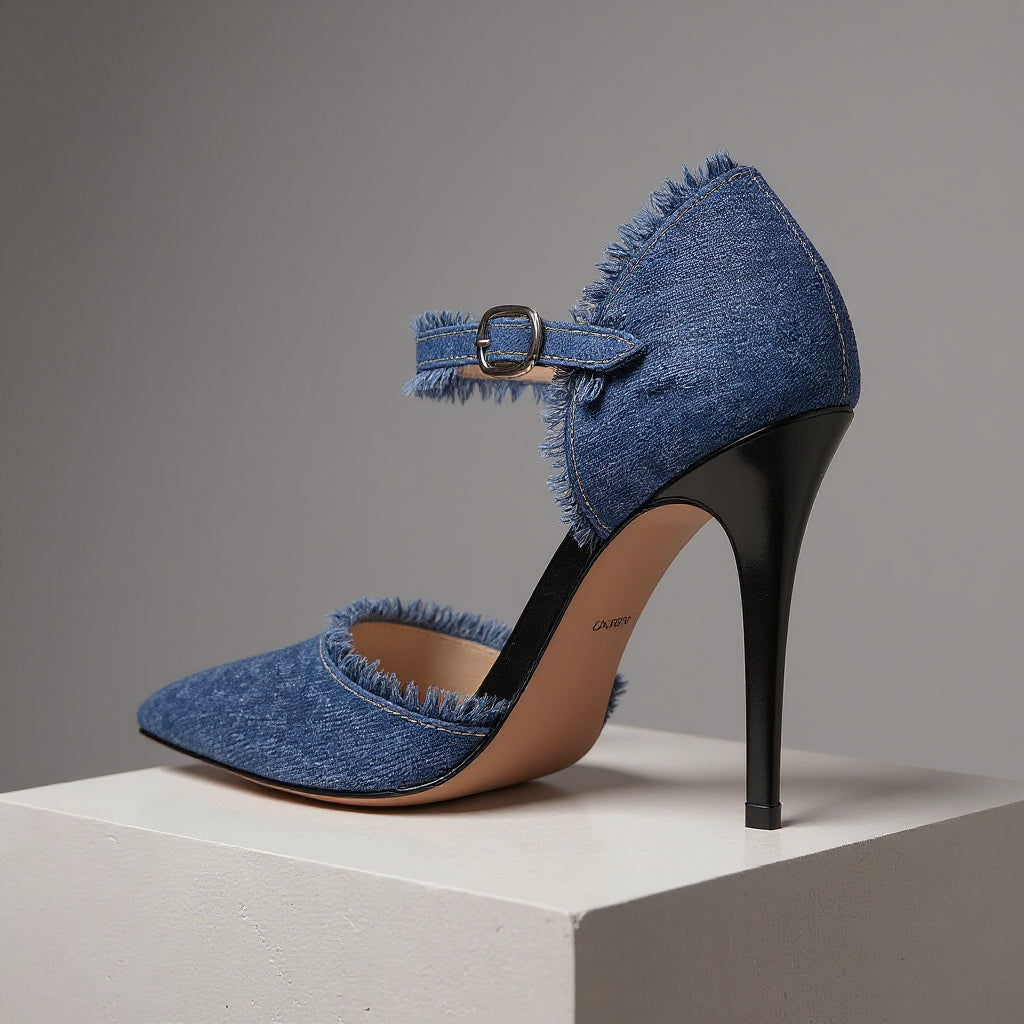 Dana Distressed Denim Stiletto