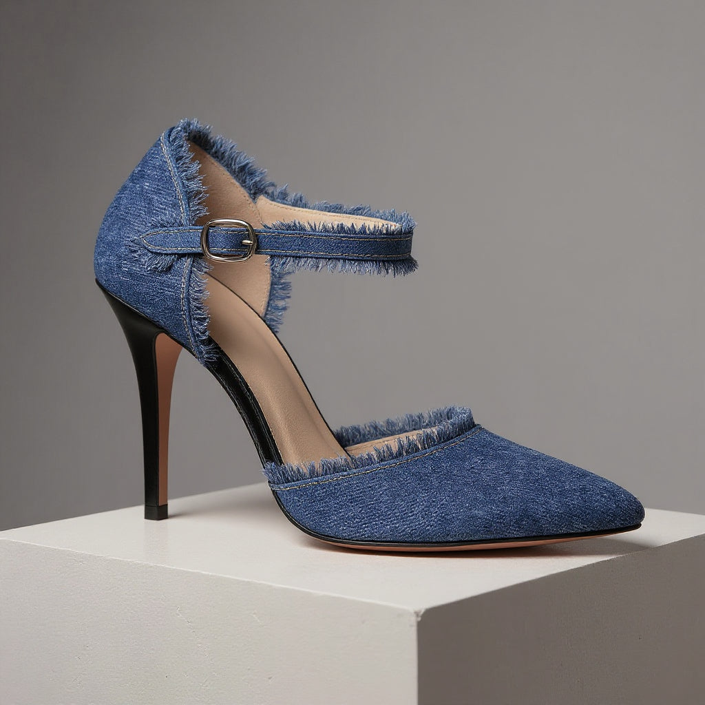 Dana Distressed Denim Stiletto