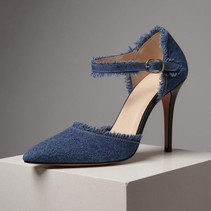 Dana Distressed Denim Stiletto