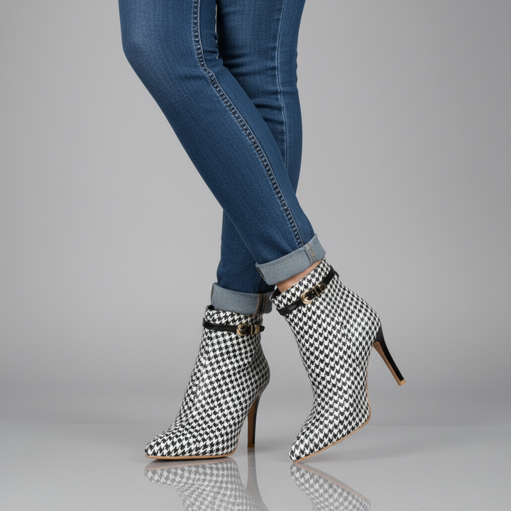Ashley Houndstooth Ankle Boot