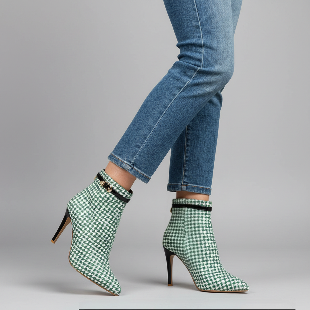 Ashley Houndstooth Ankle Boot