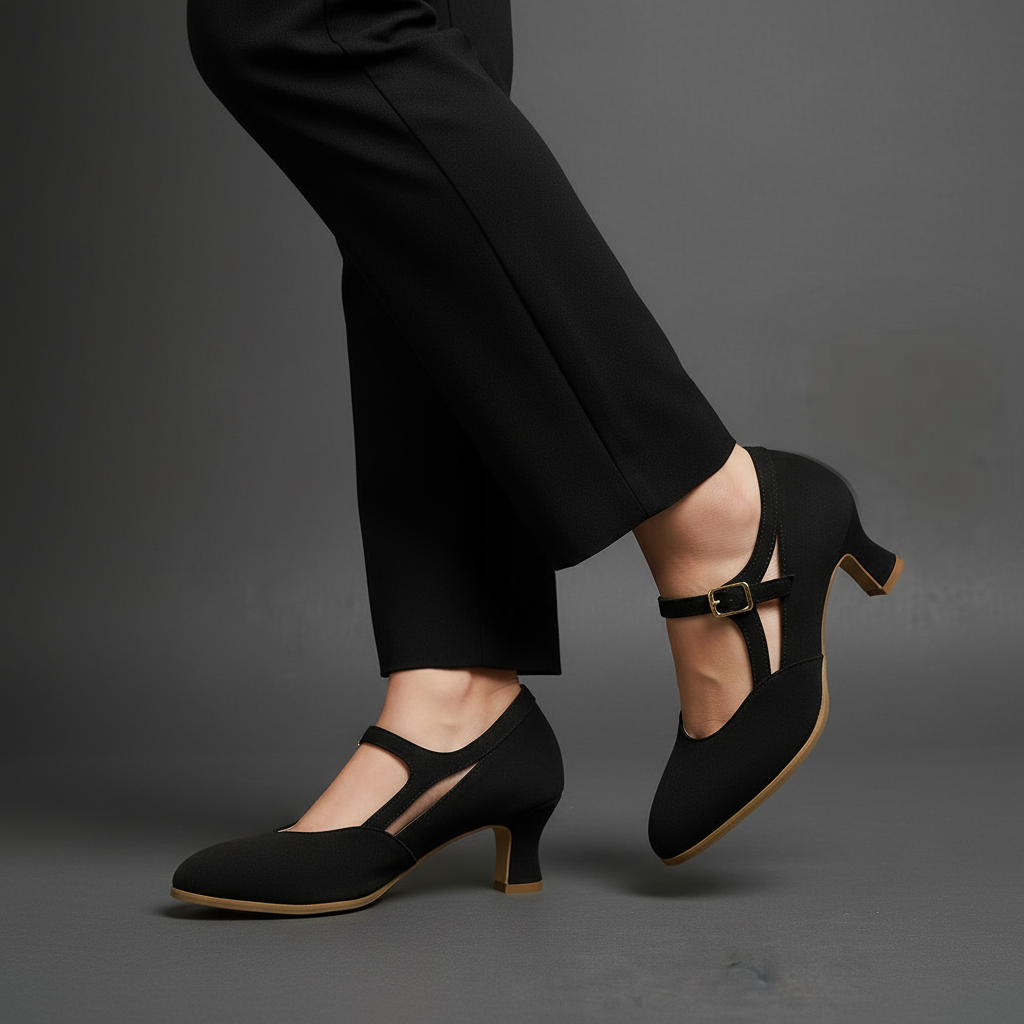 Stephanie T-Strap Kitten Pump
