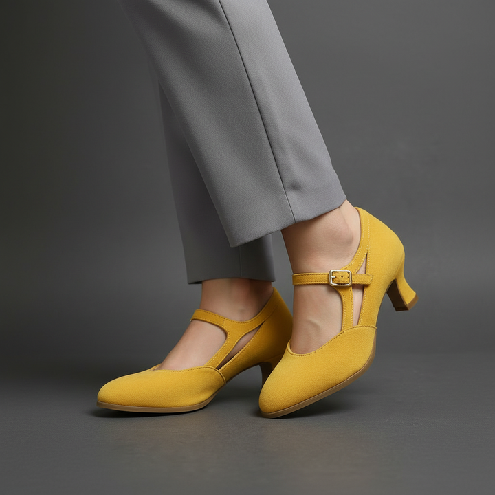 Stephanie T-Strap Kitten Pump