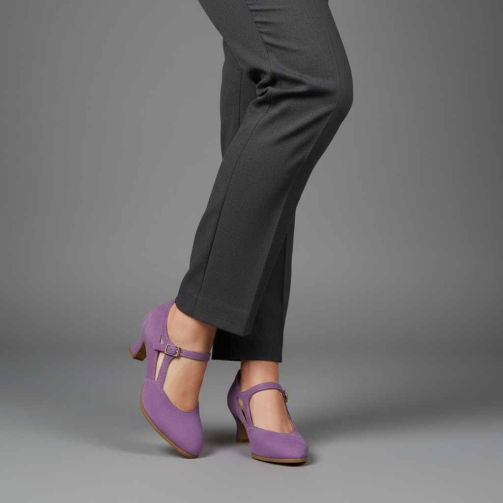 Stephanie T-Strap Kitten Pump