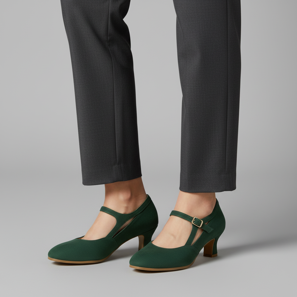 Stephanie T-Strap Kitten Pump