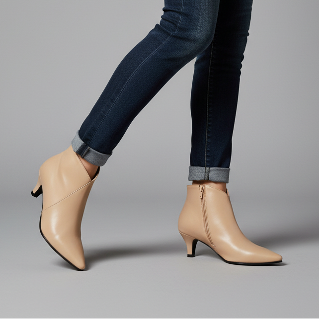 Brittany Kitten Heel Ankle Boot