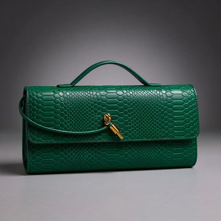 Jessica Snake Print Clutch
