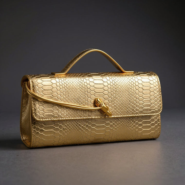 Jessica Snake Print Clutch