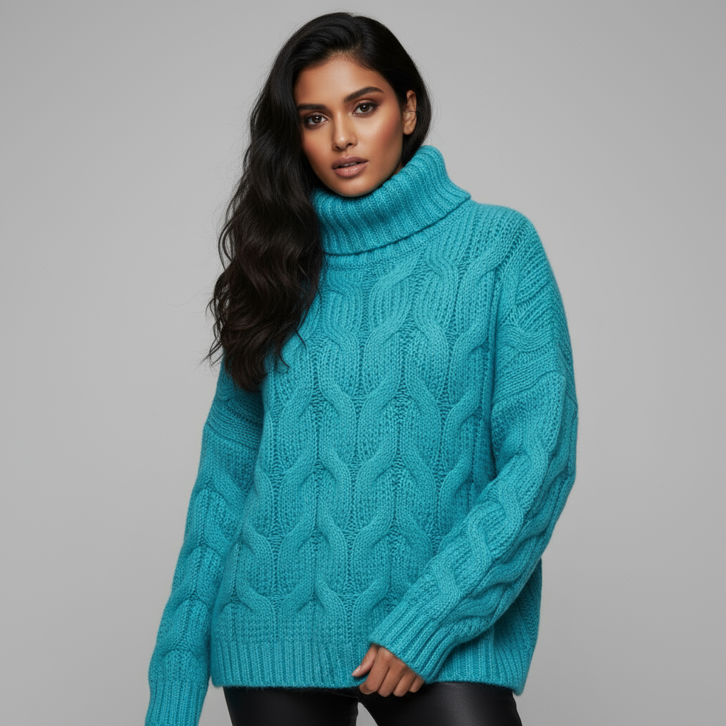 Kayla Cable Knit Turtleneck