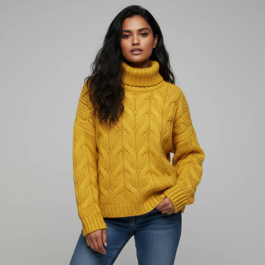 Kayla Cable Knit Turtleneck