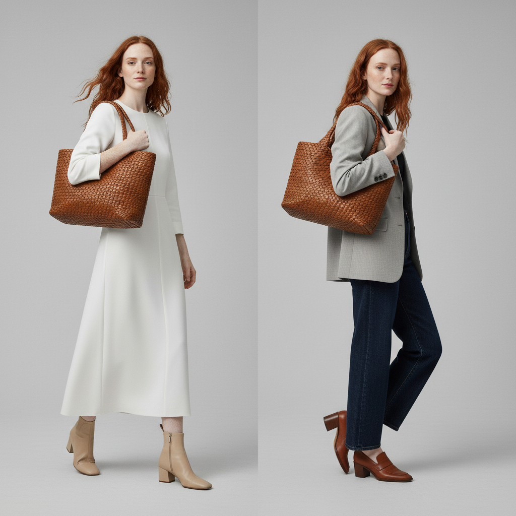 Summer Handwoven Leather Tote